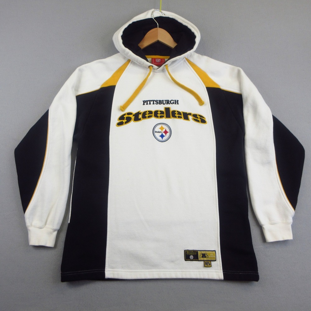 NFL Pittsburgh Steelers Hoodie Men M White Black AFC North Fleece Pullover